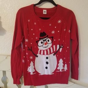 Red snowman Christmas sweater